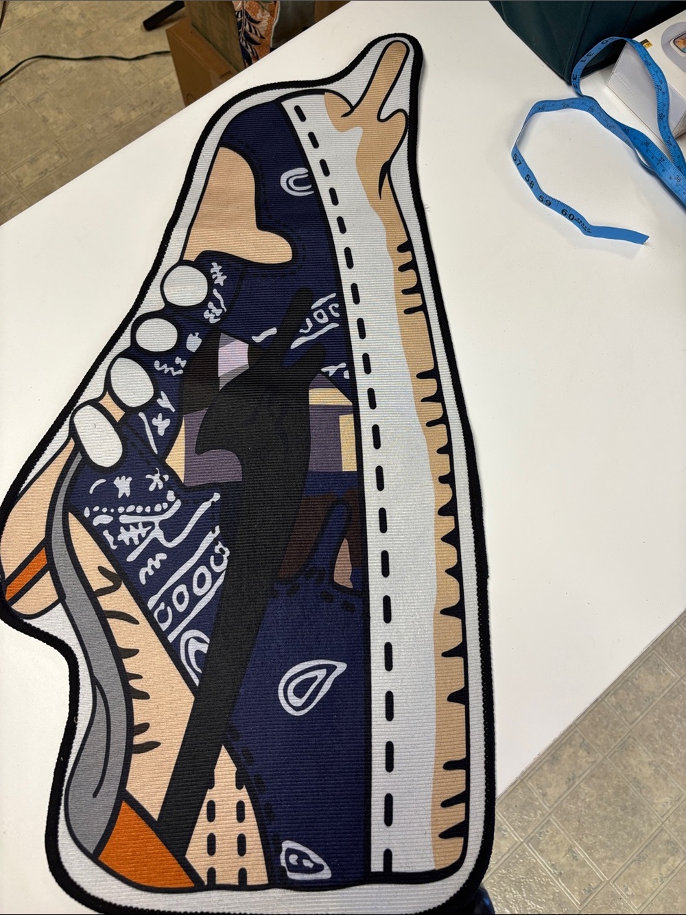 Nike Blue Navy Tan Black Graphic Sneaker Door Mat